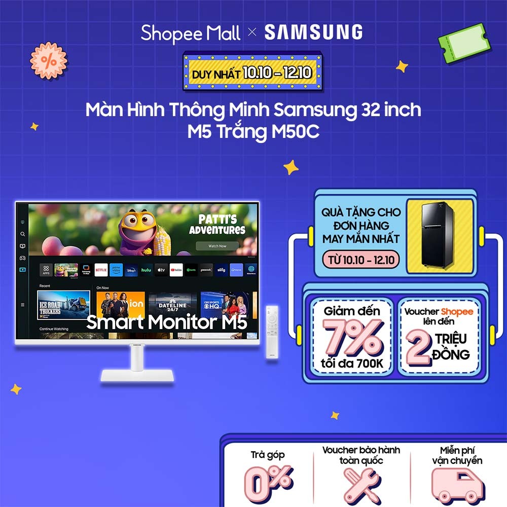 Màn Hình Thông Minh Samsung 32 inch M5 Trắng M50C