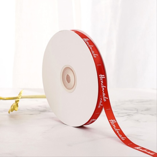 1 MÉT dây ruy băng lụa chữ handmade bản 1cm, ruy băng trang trí bánh sinh nhật, bó hoa nhiều màu gói hoa