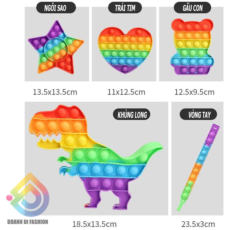 Đồ Chơi Popit 3D Cho Bé. Popit Trò Chơi Giảm Căng Thẳng. Bóng Bóp it Khủng Long Cú Mèo. Vòng Đeo Tay Pop it Giảm Stress