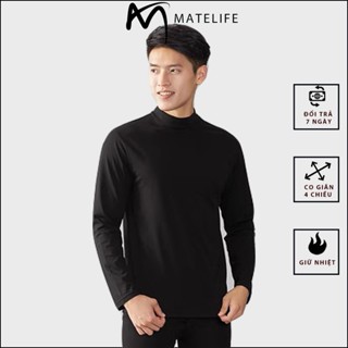  Áo giữ nhiệt nam lót nỉ dài tay HEAT-TECH Warm MATELIFE cao cấp co giãn 4 chiều siêu ấm MWARM1 
