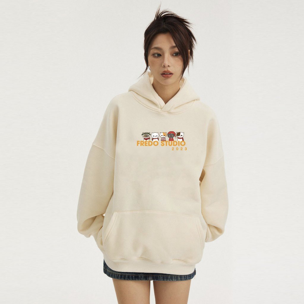 Áo Hoodie CAT TEE Nam Nữ Premium FREDO Local Brand Unisex 100% Cotton 400GSM Fredo Menwear