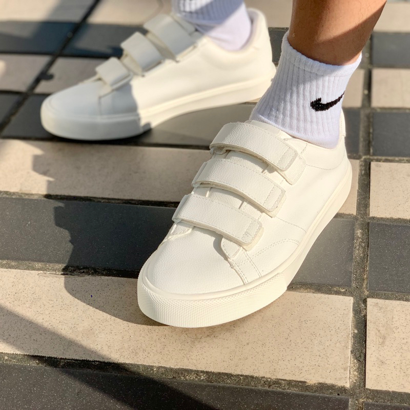 Giày thể thao sneakers Zara nam xuất dư xịn màu trắng quai dính bigsize 44-45
