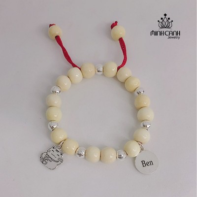 Vòng Dâu Tằm Khắc Tên Treo Con Giáp Theo Yêu Cầu Cho Các Bé - Minh Canh Jewelry