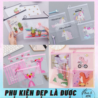 Túi zip dẻo đựng bút, túi đựng bút có khóa kéo, túi zip nhiều họa tiết khóa kéo chắc chắn