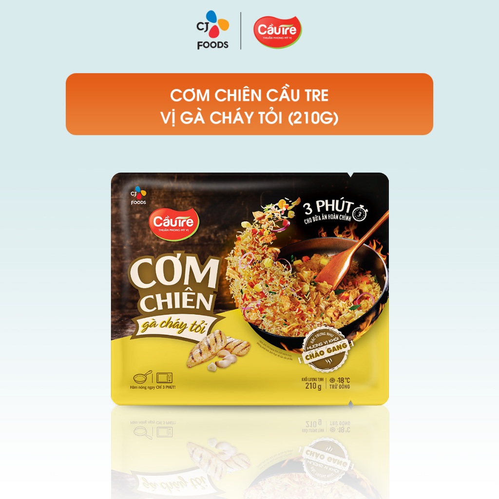 [Mua từ 4 tặng thêm 2] Cơm chiên Cầu Tre mới Vị dưa bò, gà cháy tỏi, hải sản, kim chi xúc xích (túi 210g)