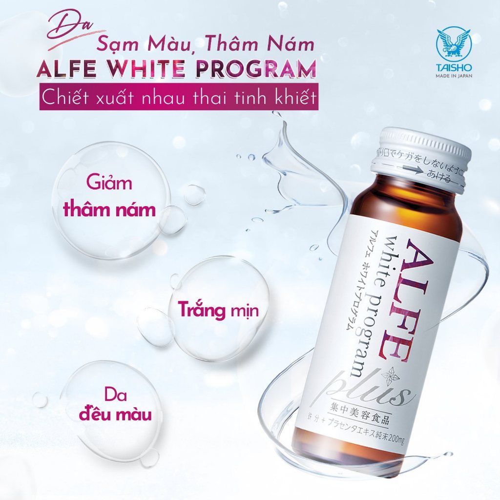 [COMBO 10 CHAI] Collagen uống ALFE White Program hỗ trợ giảm nám và sạm da Hộp 10 chai x 50ml - Chính hãng