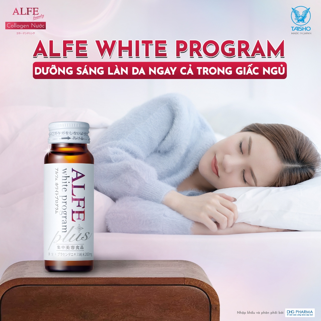 [COMBO 10 CHAI] Collagen uống ALFE White Program hỗ trợ giảm nám và sạm da Hộp 10 chai x 50ml - Chính hãng