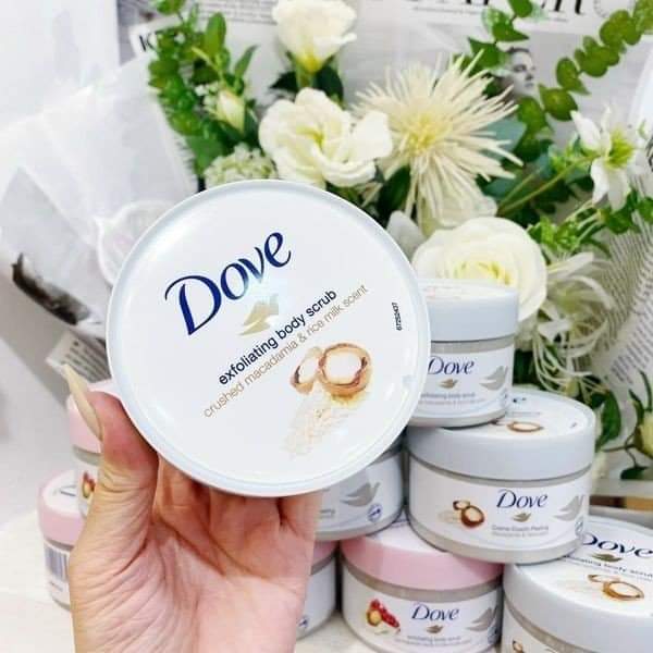 Tẩy da chết dove body Scrub Macca Lựu Đỏ Giúp Da Mịn Màng bản Đức 225 gram - Sunshine Official Store