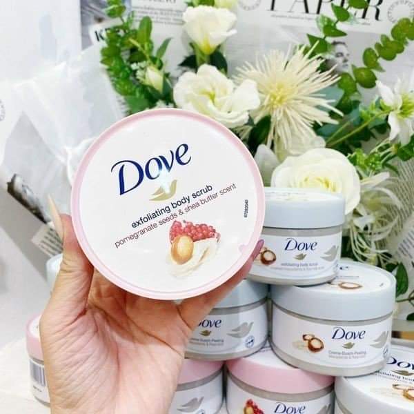 Tẩy da chết dove body Scrub Macca Lựu Đỏ Giúp Da Mịn Màng bản Đức 225 gram - Sunshine Official Store