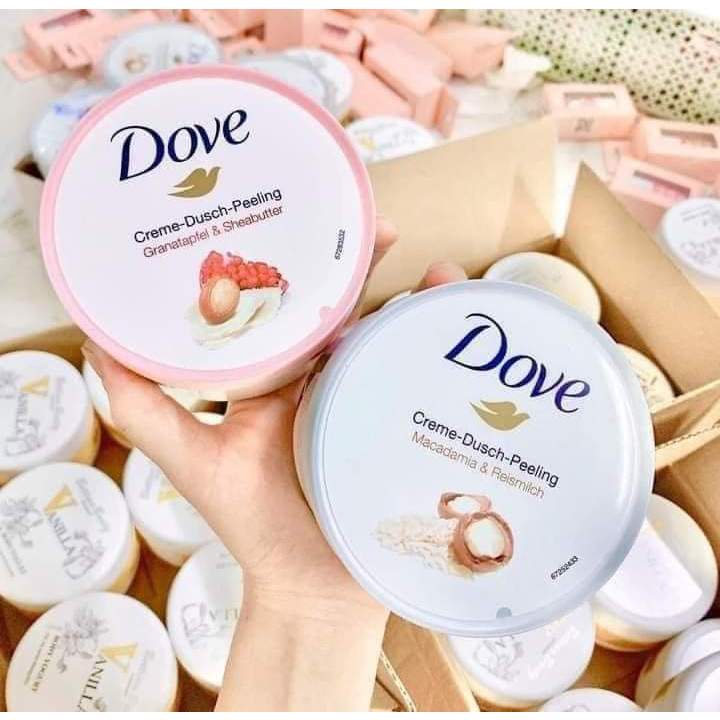 Tẩy da chết dove body Scrub Macca Lựu Đỏ Giúp Da Mịn Màng bản Đức 225 gram - Sunshine Official Store