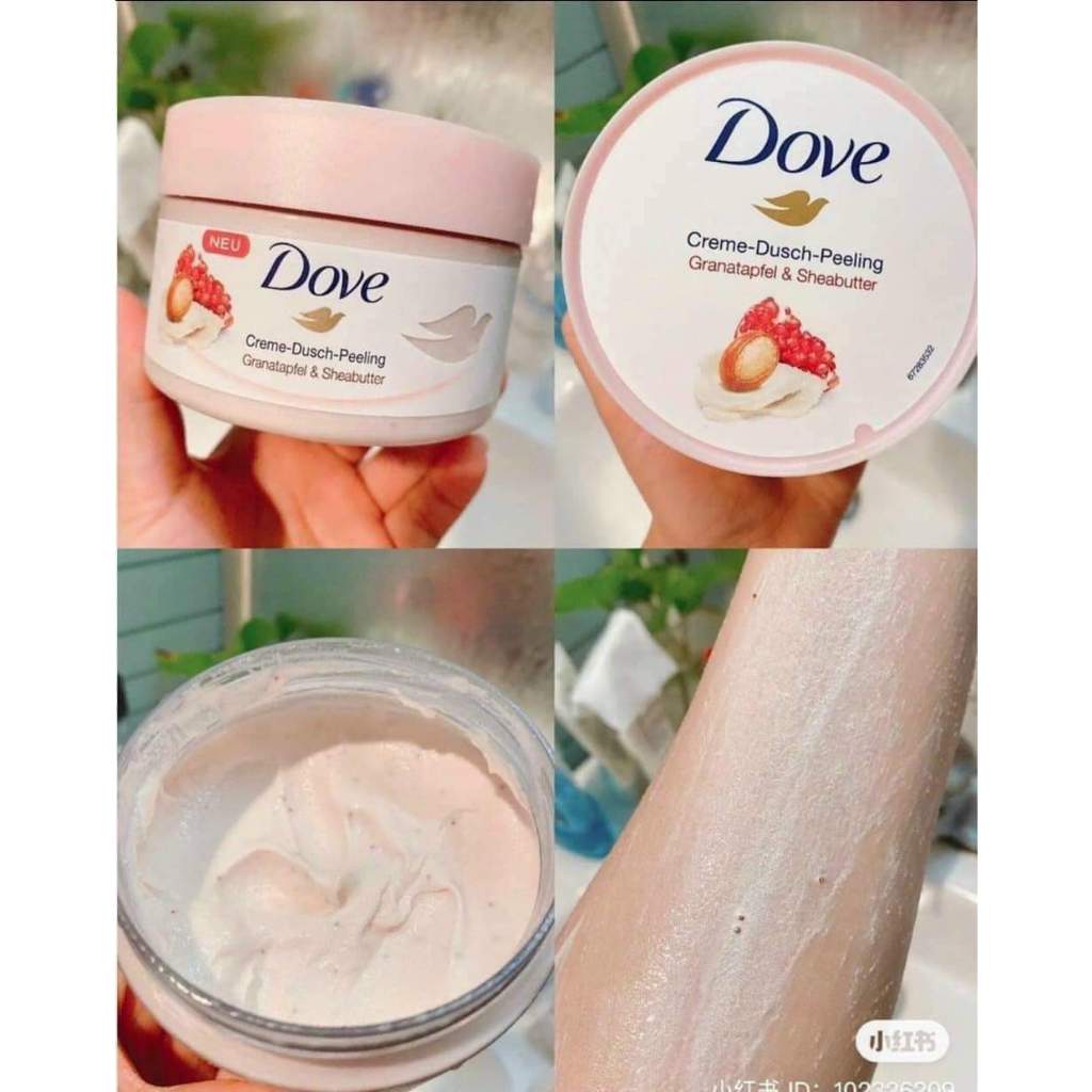 Tẩy da chết dove body Scrub Macca Lựu Đỏ Giúp Da Mịn Màng bản Đức 225 gram - Sunshine Official Store