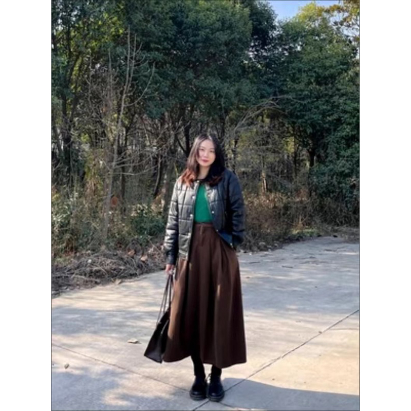 Chân váy xếp ly retro dáng dài trơn màu basic Bigsize đến 85kg