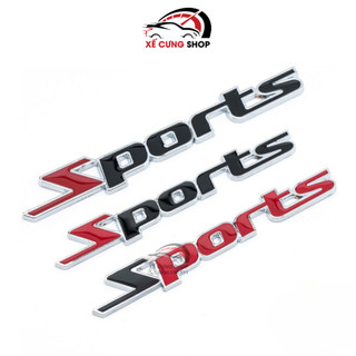 Logo tem 3d kim loại chữ sports dán xe hơi ô tô xe máy