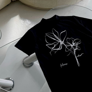 Áo thun cổ cao FSE® Flower / Form fit (Black)