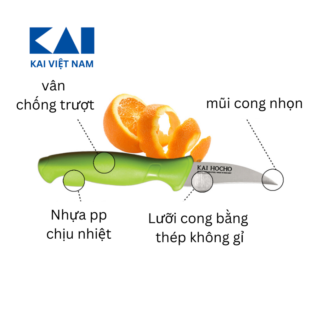 Dao gọt hoa quả KAI Hocho nhiều màu bằng thép không gỉ Indian Hocho Kitchen Knife