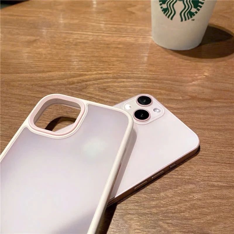 Ốp lưng Likgus nhám màu hồng cho iphone 15/15 plus ốp chống bám vân tay.