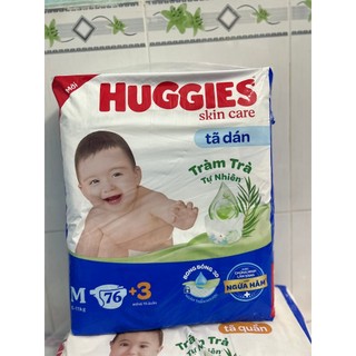 [TẶNG KÈM 3 MIẾNG] Tã dán Huggies SIZE M 46 + 3 miếng/ SIZE M 76 + 3 miếng
