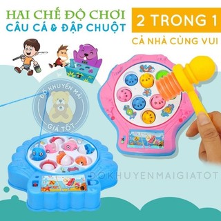 Hộp trò chơi đập chuột - câu cá nhạc đèn (2 trong 1)