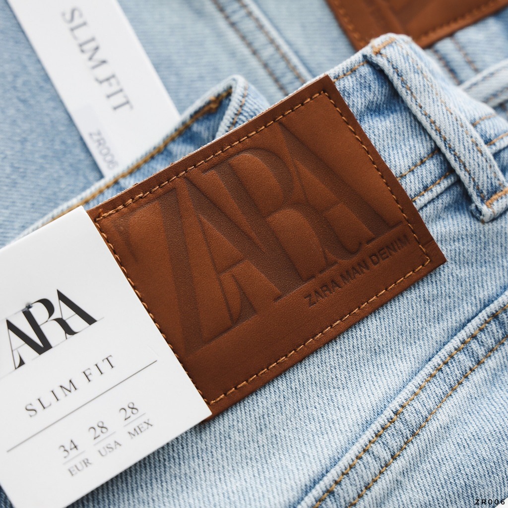 Quần Jean Nam ZARA XANH TRẮNG ZR006 Lót May 3 Viền Xịn Form SlimFit Mềm Mịn Co Giãn Hàng Xuất Xịn Chính Hãng