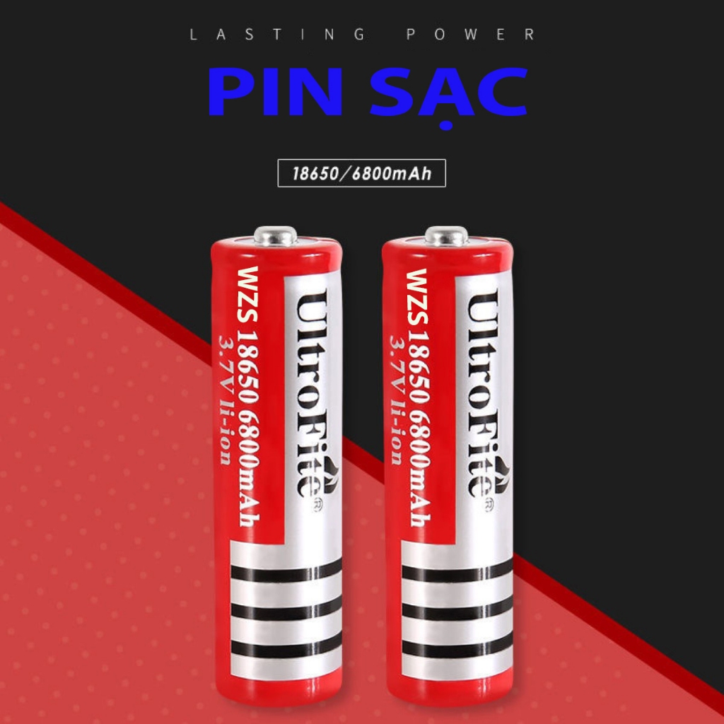 Pin sạc ultrafire 18650 4800mAh đến 6800mAh  3.7V 4.2V, Pin li-ion Sạc Quạt , Sạc dự phòng, Tông đơ, Va-pe FERADO
