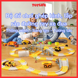 Đồ chơi lắp ghép đường ray tặng kèm xe ô tô cho bé bộ xếp hình đường đua thông minh đồ chơi bé trai 2 3 4 5 6 7 tuổi