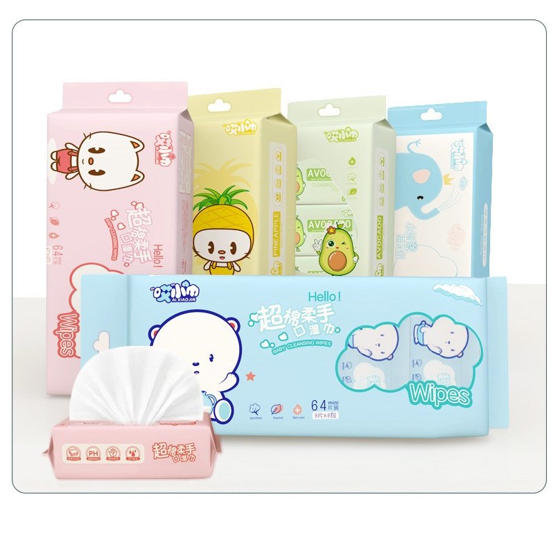 Lốc 8 gói khăn ướt mini tiện dung nội địa Trung