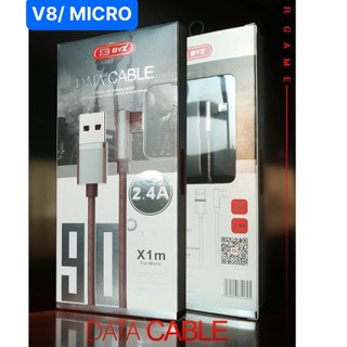 V8-dây sạc điện thoại byz x1 chuyên game-đầu sạc vuông, chữ l, cáp gập - hàng chính hãng