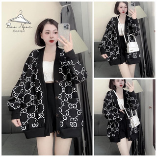 Áo Khoác Cadigan In Full G.G Chất Nỉ Cotton – Áo Unisex Phong Cách Hàn Quốc