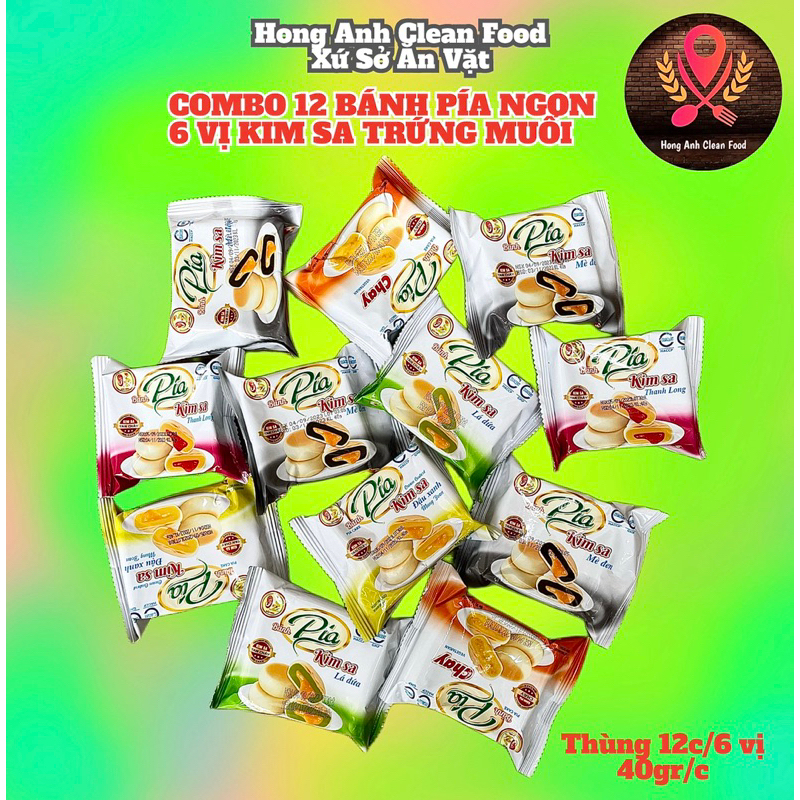 COMBO BÁNH PÍA KIM SA LỤC VỊ THÙNG 12 CÁI SIÊU NGON