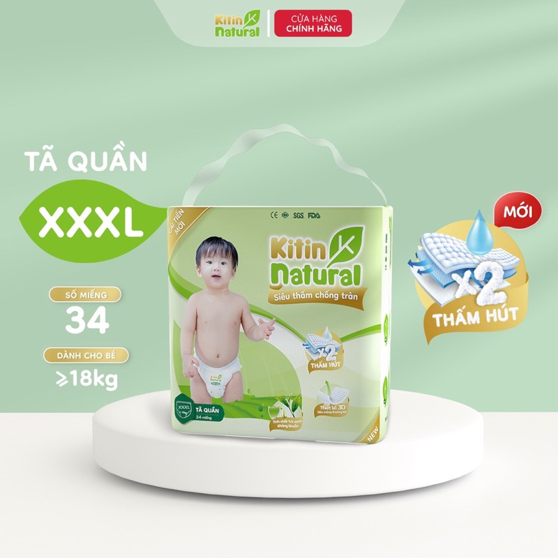 Tã Bỉm Dán/ Quần Kitin Natural S56/M44/L40/XL38/XXL36/XXXL34