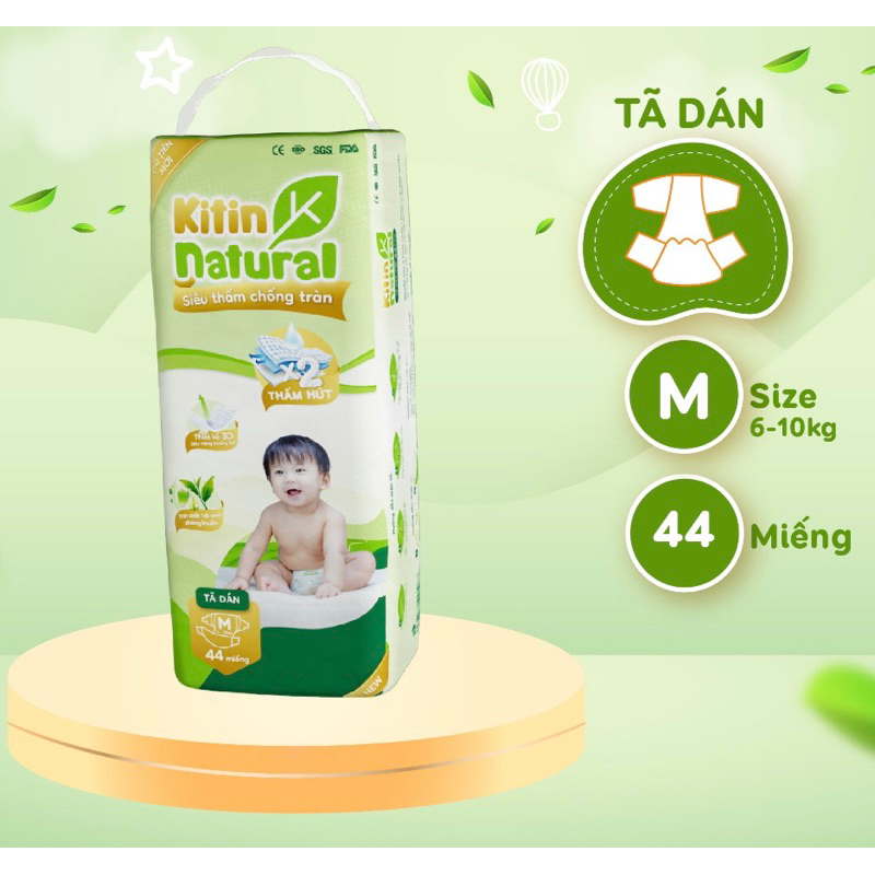 Tã Bỉm Dán/ Quần Kitin Natural S56/M44/L40/XL38/XXL36/XXXL34