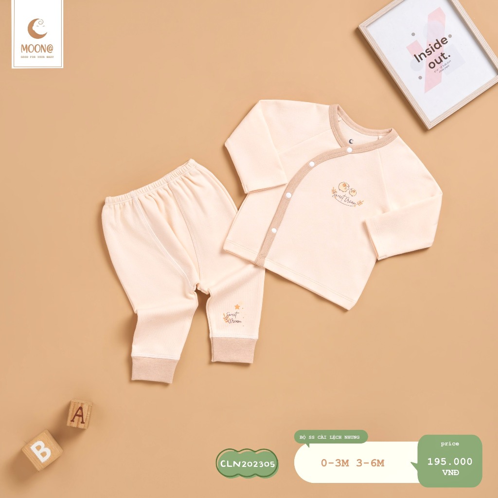 BỘ DÀI TAY SƠ SINH COTTON NHUNG MOMMA BABY, MOON@ CHẤT DÀY