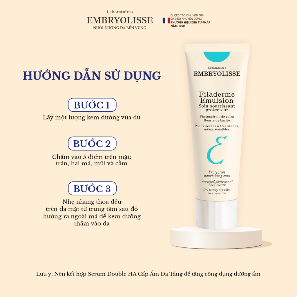 Sữa Dưỡng Nuôi Dưỡng Da Toàn Diện Embryolisse Filaderme Emulsion 75ml