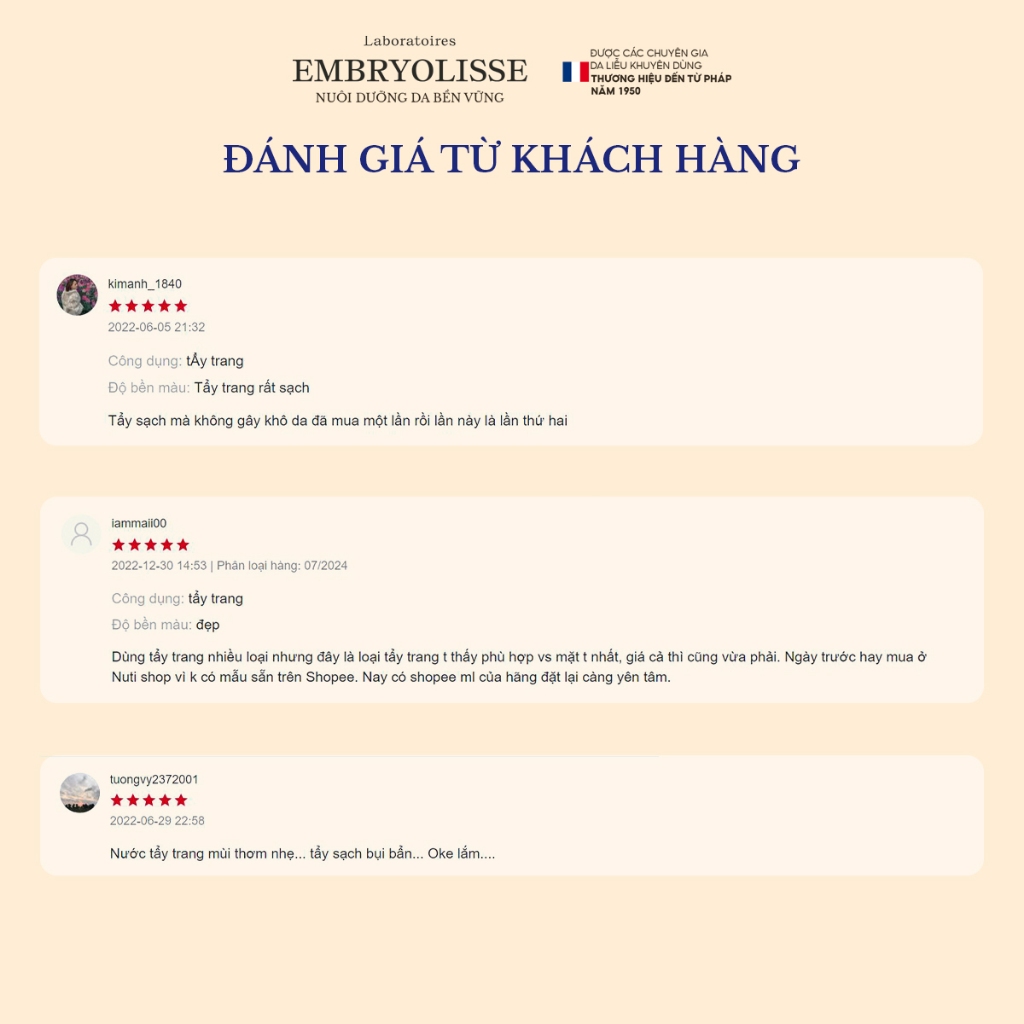 Nước Tẩy Trang Cây Phỉ Embryolisse Micellaire Lotion 100ml