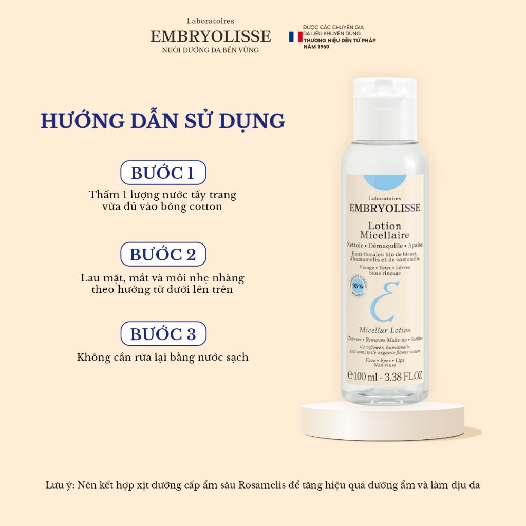 Nước Tẩy Trang Cây Phỉ Embryolisse Lotion Micellaire 250ml