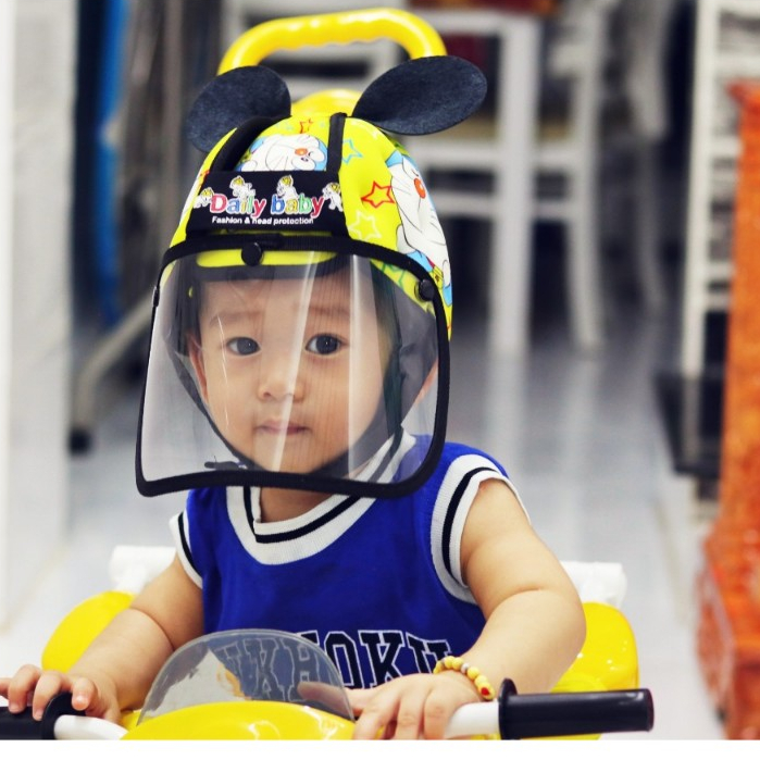 Mũ bảo hiểm cho bé tập đi, tập bò có kính từ 6 tháng đến 36 tháng tuổi/Hàng Loại 1 .