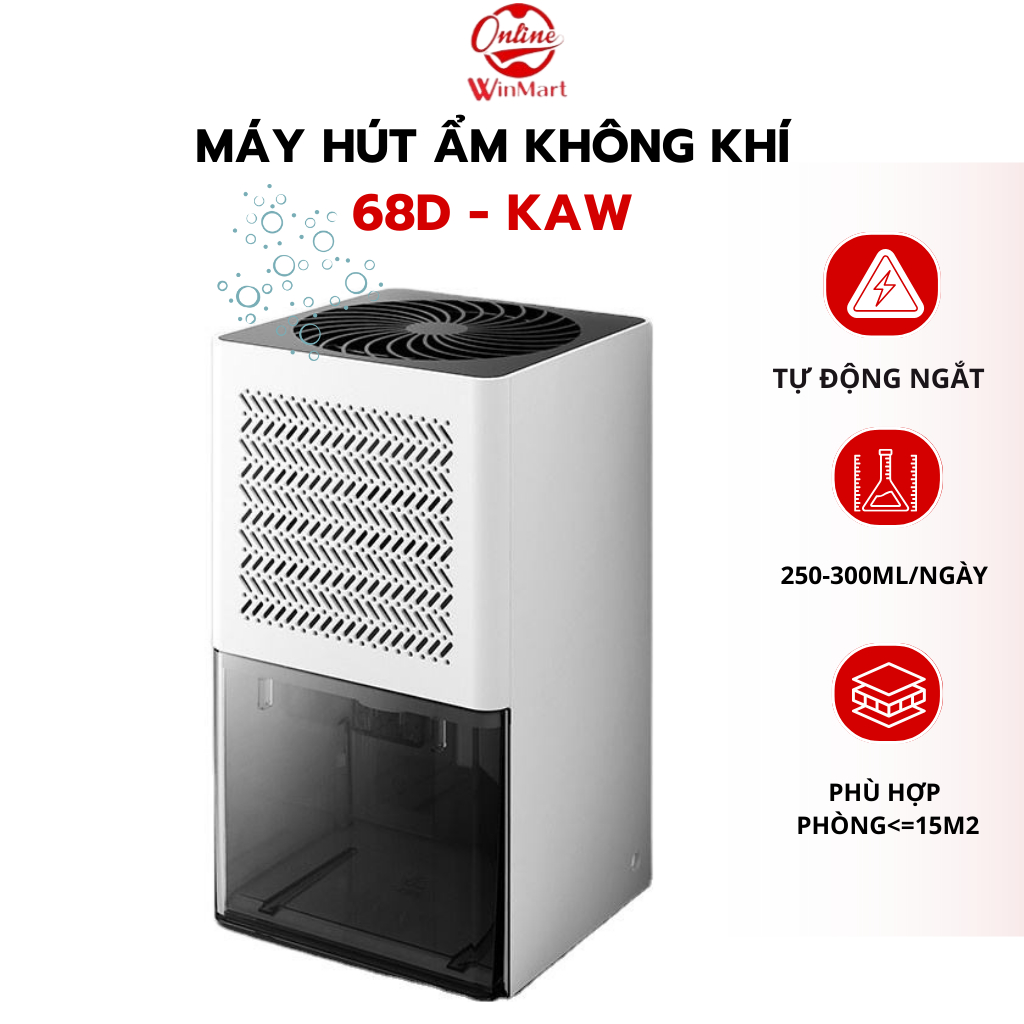 Máy hút ẩm mini BOSINGWA - KAW lọc ẩm không khí,hút ẩm tủ quần áo, phòng ngủ yên tĩnh - Bảo hành 6 tháng