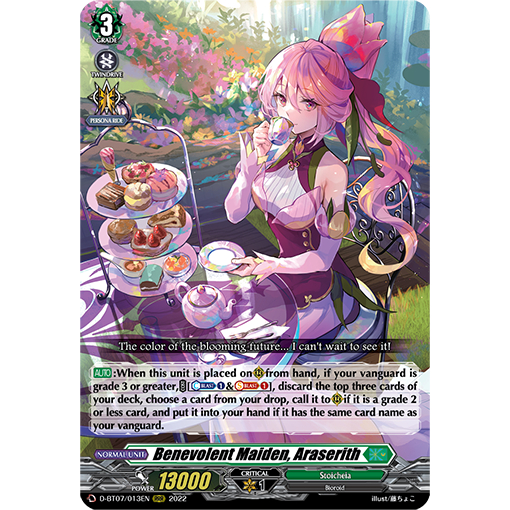 [ Cardfight Vanguard] 01 thẻ trò chơi Benevolent Maiden, Araserith
