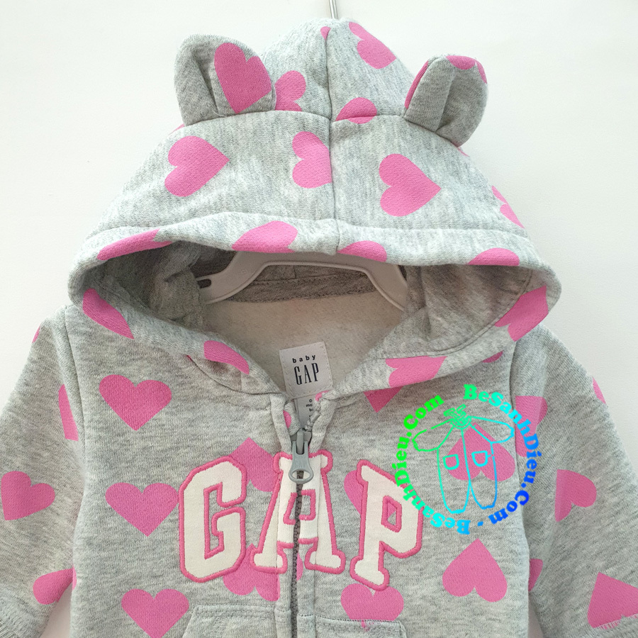 Bodysuit dài vải thun nỉ dày vừa hiệu GAP xịn cho bé màu xanh in hoa