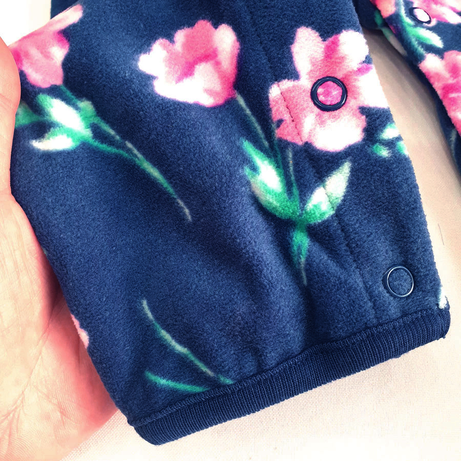 Bodysuit dài vải thun nỉ dày vừa hiệu GAP xịn cho bé màu xanh in hoa