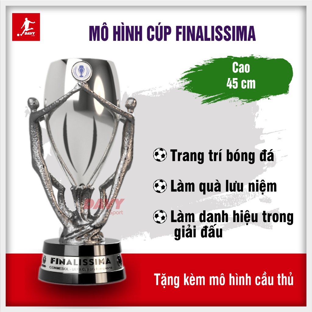 Mô hình CÚP FINALISSIMA  Argentina 2022, lưu niệm bóng đá