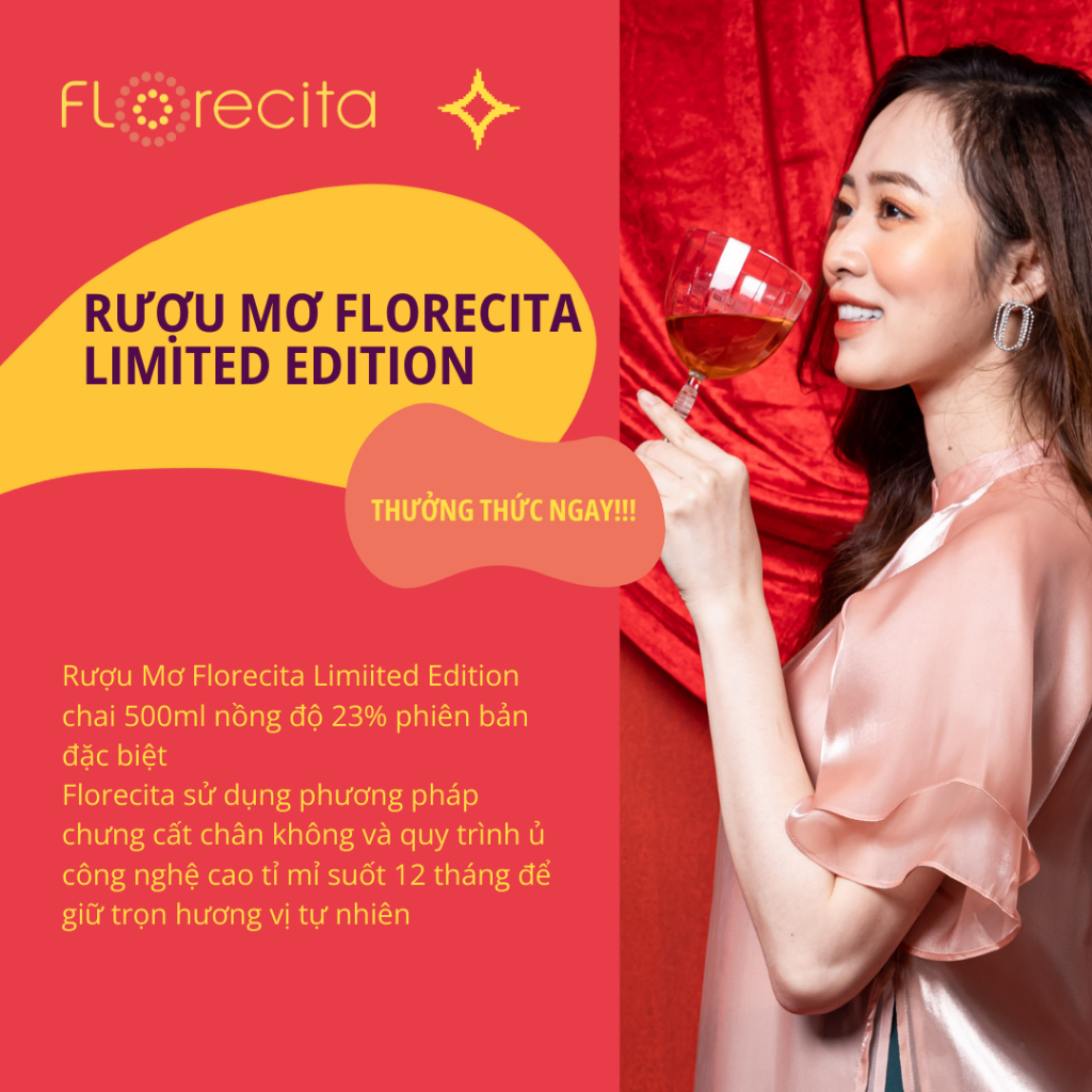 Combo 2 Chai Rượu Mơ Má Đào Lên Men Từ Trái Cây FLORECITA Limited Edition 500 ML Nồng Độ 23% Phiên Bản Đặc Biệt