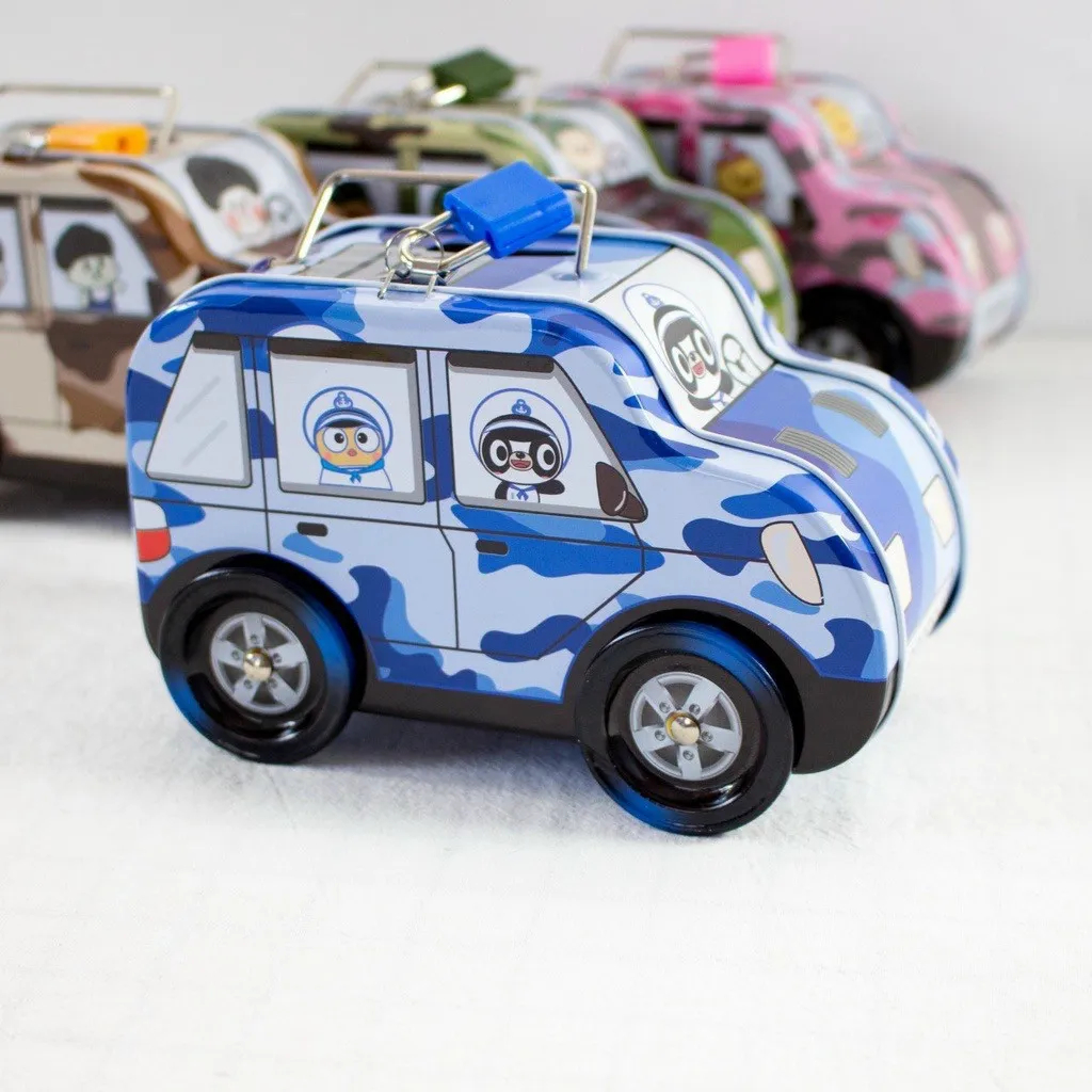 Két sắt mini hình ô tô cho bé trai bé gái