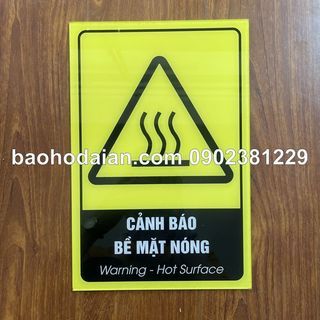 Bảng cảnh báo bề mặt nóng chất liệu mica dán decal