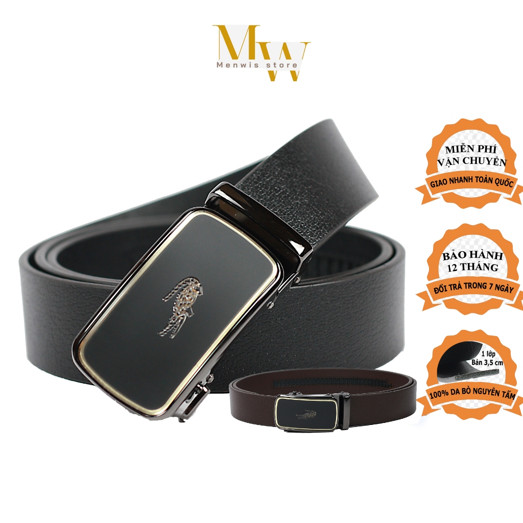 Thắt lưng nam cao cấp MENWIS S07, dây nịt nam da bò 1 lớp bản 3,5 cm mặt khóa chống gỉ sét, BH 12 tháng - dây nịch