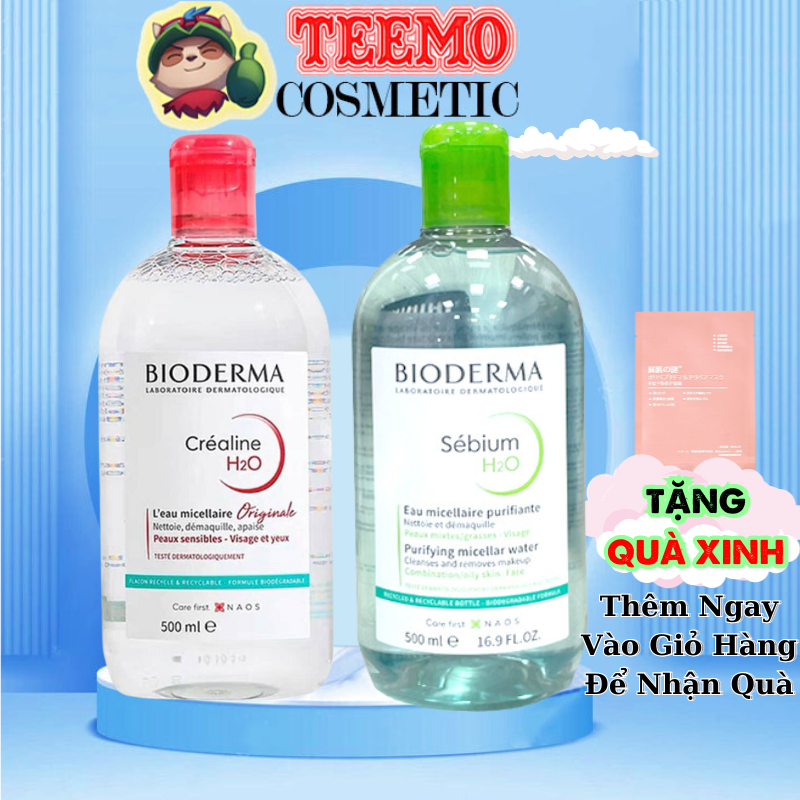 Nước Tẩy Trang Bioderma Sensibio H2O Chính Hãng Cho Da Dầu Mụn Và Da Nhạy Cảm 500ml