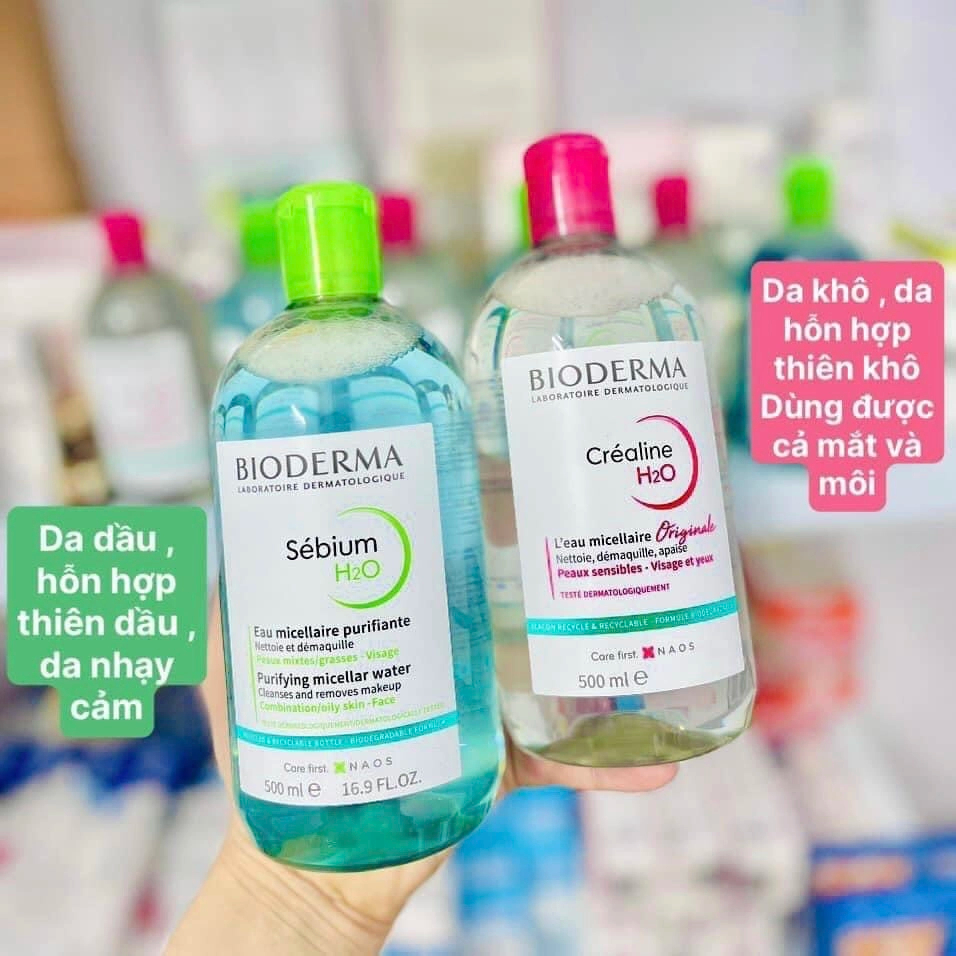 Nước Tẩy Trang Bioderma Sensibio H2O Chính Hãng Cho Da Dầu Mụn Và Da Nhạy Cảm 500ml