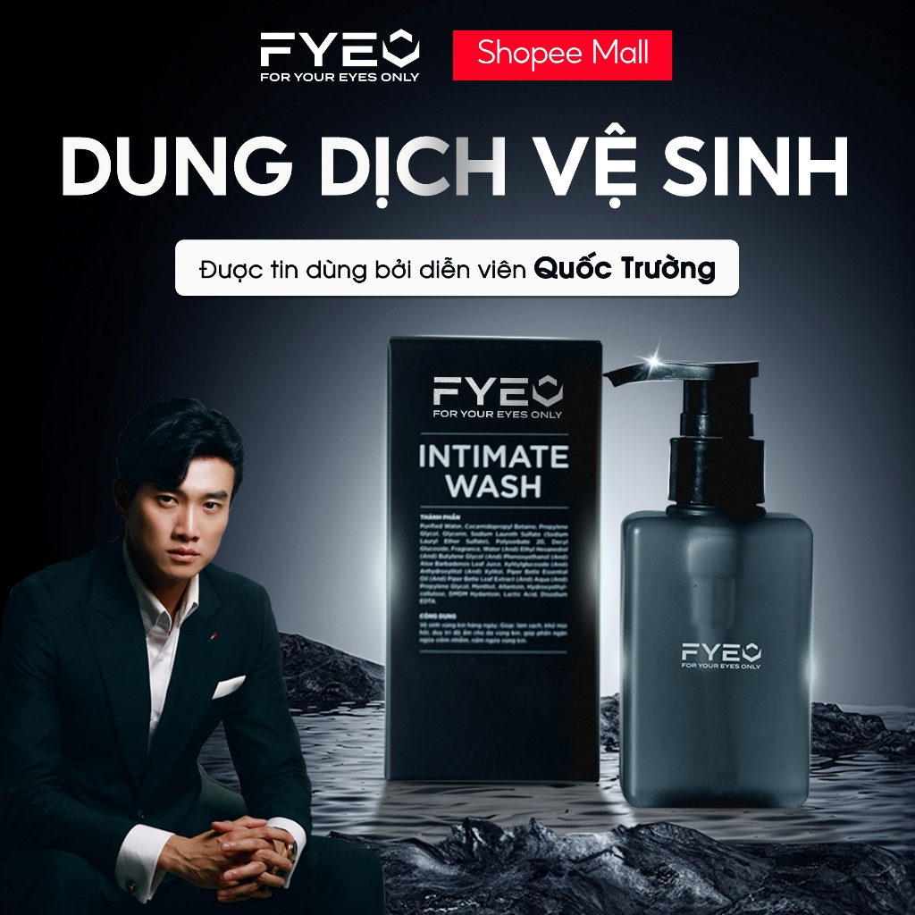 Dung dịch vệ sinh nam FYEO khử mùi, làm sạch - Hương nước hoa Pháp cao cấp chính hãng với 3 tầng hương ĐẶC BIỆT có 1-0-2