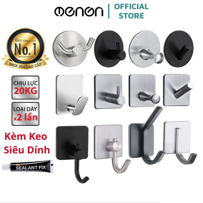 Móc Dán Tường Inox 304 Cao Cấp Oenen - Keo Dán Siêu Dính - Treo Quần Áo, Khăn, Dụng Cụ Bếp, Đồ Nhà Tắm