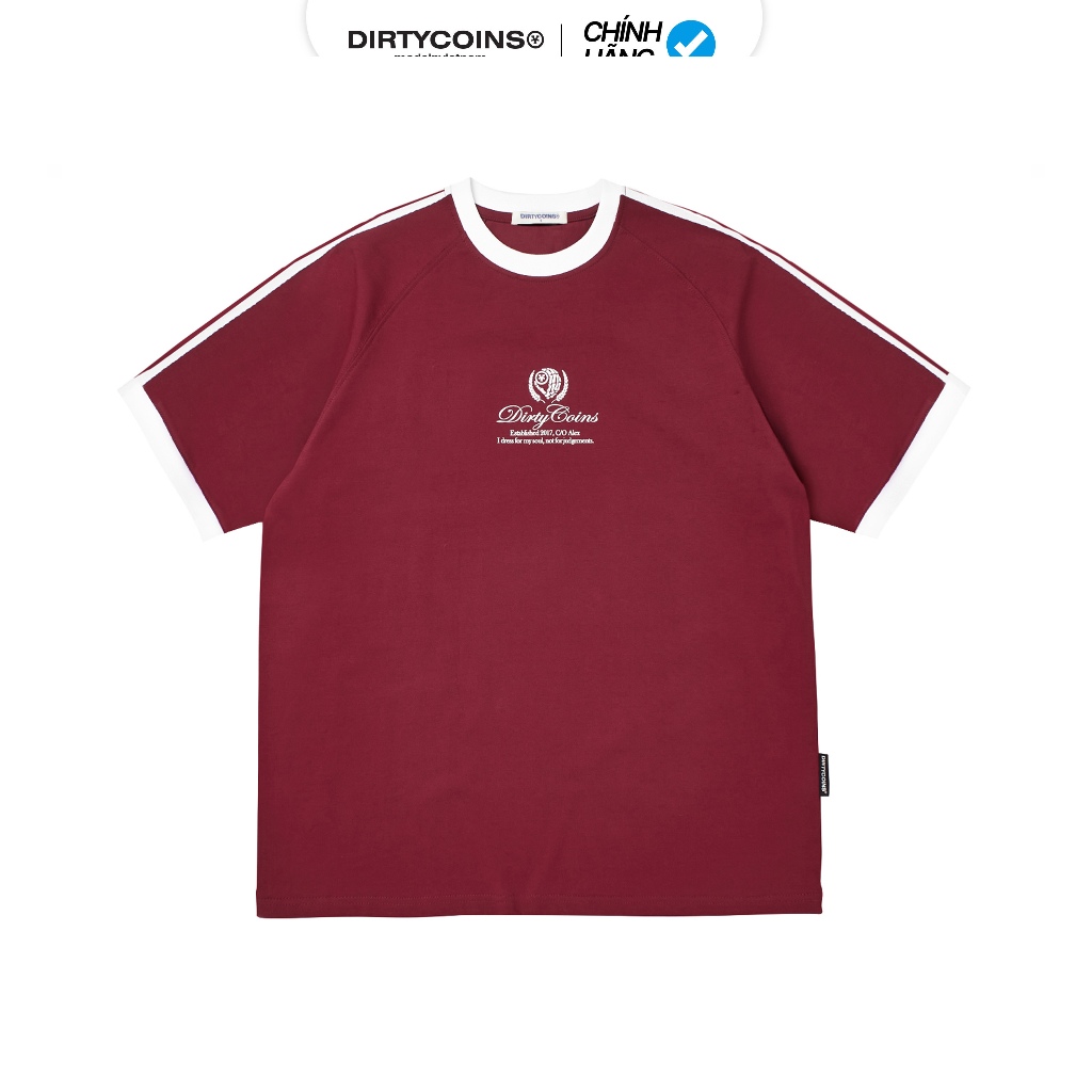 Áo Thun DirtyCoins Academy Raglan Men / Women T-shirt - Đỏ Đô